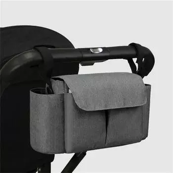 Сумки-органайзеры для колясок, вместительная дорожная подвесная сумка, держатель для бутылочек, сумки для подгузников, аксессуары для детских колясок серый