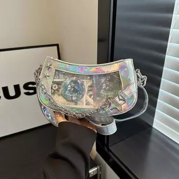 Сумки Прозрачная сумка Ita с широким плечевым ремнем Мини-сумка для телефона Сумка для телефона Кошелек чёрный