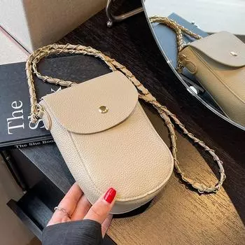 Сумки с мобильными телефонами, женские сумки-мессенджеры, женский французский нишевый дизайн, сумки на цепочке через плечо, женщины коричневый