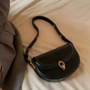 Сумки-седла через плечо для женщин, трендовые модные сумки из искусственной кожи 2024, маленькие сумки на плечо и кошельки, однотонная винтажная сумка белый