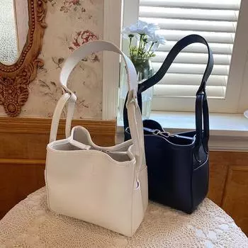 Сумки-шопперы Женская мода ретро корейский стиль темперамент однотонные большой емкости для матери и ребенка универсальные сумки через плечо