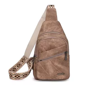 Сумки-слинги для женщин Сумки через плечо Рюкзак из искусственной кожи Сумка-слинг с несколькими карманами и регулируемым ремнем для гитары Женские поясные сумки на груди синий