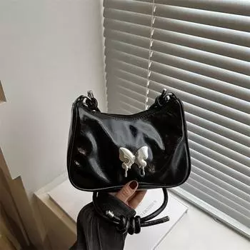 Сумки Текстурированная маленькая женская сумка 2024 года, новая корейская версия, сумка через плечо, женская сумка-бабочка, модная сумка-мессенджер, женская сумка белый