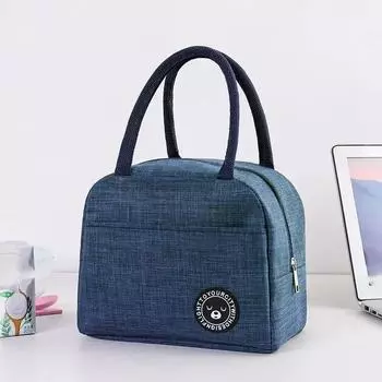 Сумки-тоут для ланча, термоизоляционная сумка для хранения ланч-бокса, детская школьная сумка для ланча, сумка для хранения пикника, большая вмести... синий