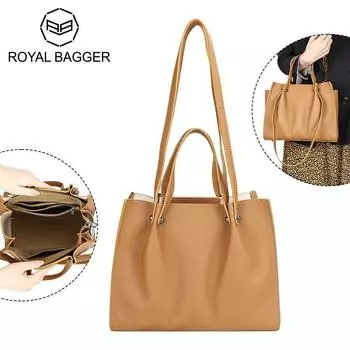 Сумки-тоут из натуральной кожи Royal Bagger, сумка большой вместимости, роскошная женская сумка через плечо с верхней ручкой 1642
