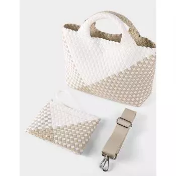 Сумки-тоут тканые женские одноплечевые сумки большие цветные сращивающиеся ручные сумки для женщин (20cm<Max Length<30cm) зелёный