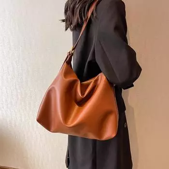 Сумки-тоуты большой вместимости для женщин из искусственной кожи, модные простые однотонные сумки через плечо, модные универсальные сумки-мессенджеры для поездок на работу