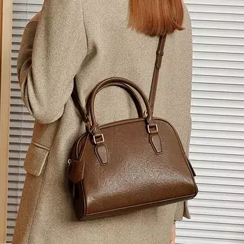 Сумки-тоуты Bowling из натуральной кожи для женщин, новые трендовые дизайнерские сумки через плечо от Boston Ladies