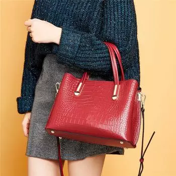 Сумки-тоуты из натуральной кожи для женщин, трендовые дизайнерские большие офисные сумки через плечо для женщин