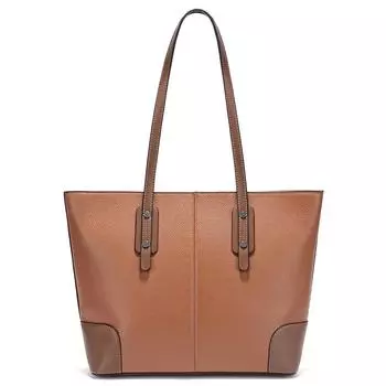 Сумки-тоуты из натуральной кожи Zency, большие сумки для покупок для ноутбуков чёрный