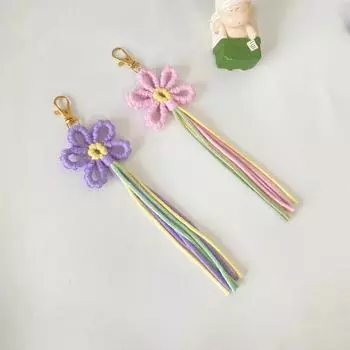 Сумки в форме цветка ручной работы, подвески из полиэстера, уникальный брелок, декоративный сплав, креативные подарочные аксессуары