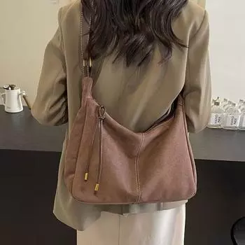 Сумки в стиле ретро с матовым эффектом, женские сумки-шопперы большой емкости, сумки через плечо, новые повседневные сумки для работы и учебы чёрный