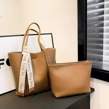 Сумки-ведра из искусственной кожи «два в одном» для женщин, новые трендовые дизайнерские сумки через плечо, женские сумки большой вместимости