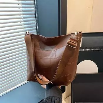 Сумки-ведра из искусственной кожи в цвете, модные сумки через плечо для поездок на работу, индивидуальные сумки через плечо чёрный