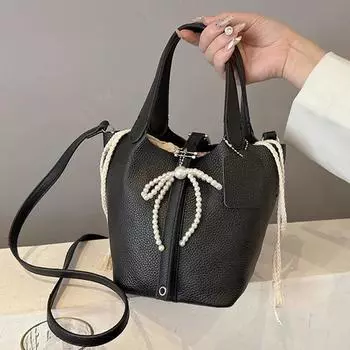 Сумки-ведра из натуральной кожи для женщин, женская кожаная сумка через плечо, сумка через плечо, высокое качество, роскошная мода, новая женственная