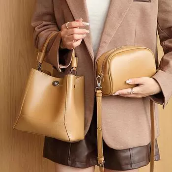 Сумки-ведра из натуральной кожи, маленькие, через плечо, для женщин, трендовые дизайнерские сумки-тоут для женщин