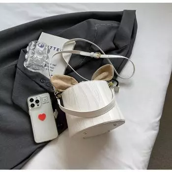 Сумки-ведра темперамента для женщин, новые популярные сумки на одно плечо с бантом и шнурком, элегантные женские косметички для вечеринок (20cm<Max Length<30cm)