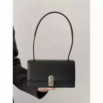 Сумки женские 2024 новые модели популярны в этом году, французские ретро сумки подмышки, высококачественные текстурные нишевые легкие роскошные сумки-багеты чёрный