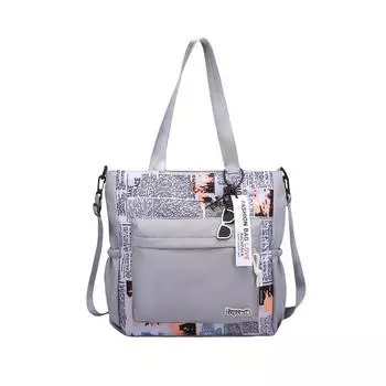 Сумки Женские Холщовые Сумки Большой Вместимости Студенческие Сумки Через Плечо Стильные и Простые Сумки для Репетиторства серый