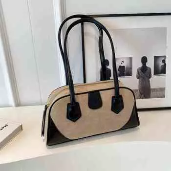 Сумки женские из искусственного замша и бархата, классические коричневые сумки через плечо, осенние, модные, универсальные, подмышечные сумки