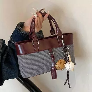 Сумки женские осенние новые винтажные лоскутные сумки на плечо женские повседневные универсальные сумки через плечо для поездок на работу (20cm<Max Length<30cm)