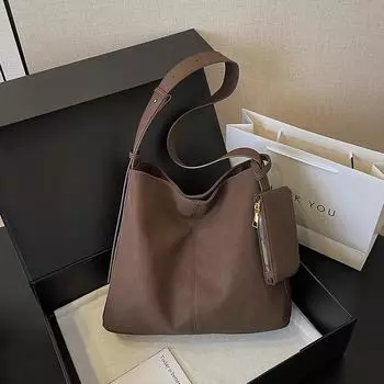 Сумки Женские сумки через плечо Ретро простые сумки-ведра для поездок на работу 33*12*28 серый