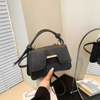 Сумки Женские сумки Сумки через плечо Модный тренд Простой нишевый дизайн Индивидуальность иностранный стиль 2024 Красивая повседневная сумка через подмышку чёрный