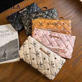 Сумки Женские сумки Сумки для мобильных телефонов Модные многофункциональные сумки для мелочи с принтом Высококачественные женские клатчи розовый