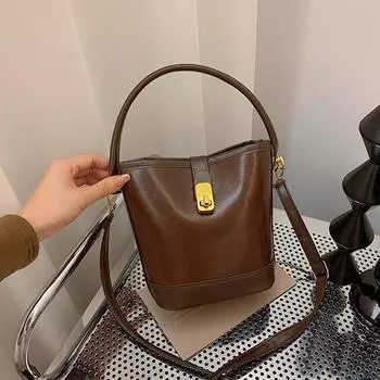 Сумки Женские сумки-ведра в стиле ретро Нишевые сумки Универсальные женские сумки Сумки через плечо Сумки через плечо коричневый