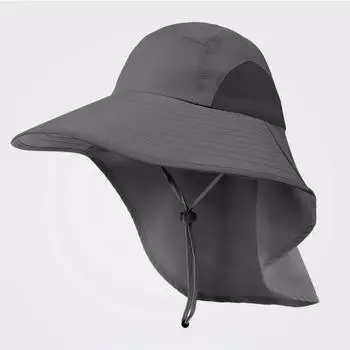 Летняя шляпа от солнца с большими полями 12 см для мужчин и женщин, дышащая рыболовная кепка, солнцезащитная сетка с защитой от ультрафиолета, рыболовная кепка для походов и пляжа