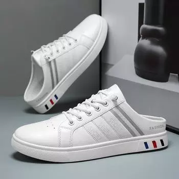 Summer 2024 Half Slippers Non-slip Men s Casual Shoes for Men Loafers PU Leather Man Slippers Lightweight Walking Shoes Size 48 39