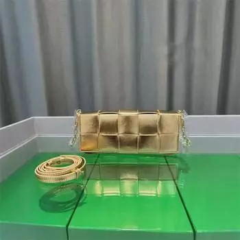 Summer 2024 Micro Intreccio Woven Leather Shoulder Bag - Small Square Design with High-End Texture