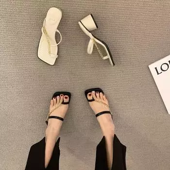 Summer 2024 Outside Women s Slippers and Ladies Sandals Flip Flops Shoes Rubber Slides Open Toe with Heel Black Normal W Y I F B 35