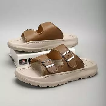 Summer 2024 Sandals Fashion Outdoor Non Slip Platform Beach Slippers Breathable Casual Shoes for Men Fashion Designer Sandalias 38 чёрный