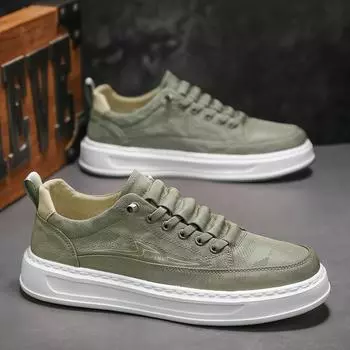 Summer 2025 men s shoes rubber-plastic bottom cloth surface breathable casual board shoes fashion versatile shock absorption non-slip U9218Shoes 39 зелёный