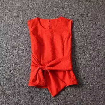 Summer 2025 New Arrival Fashion European Thin Stylish Niche Style French T-shirt Shoelace Waist-Controlled Top Female Fashion Red XL