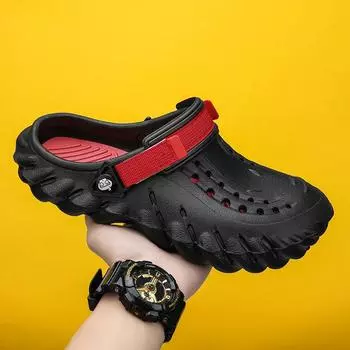 Summer 2025 new hole shoes summer wear height increase non-slip beach sandals stepping on shit slippers summer men 38 белый