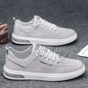 Summer 2025 New Versatile Men s Casual Shoes Breathable Sports Board Shoes 41 бежевый