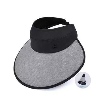 Summer 8436 Outdoor All-Matching Sun Protection Face Slimming Sun Hat Female plus Size Black Rubber Brim Air Top Hat Tide Grey