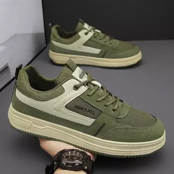 Summer and autumn live broadcast niche mesh low-top breathable board shoes retro Douyin Hong Kong trendy men s shoes catwalk tooling shoes men 39 чёрный