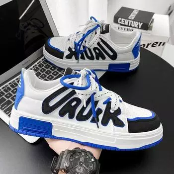 Summer and autumn men s shoes 2024 new trend versatile Hong Kong style casual flat shoes youth height-increasing sports small white tide shoes 39