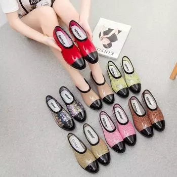 Летние и зимние модные ботинки для женщин, чтобы помочь Низкие мелководные водонепроницаемые ботинки Нескользящие короткие ботинки для работы женщин 5 красный