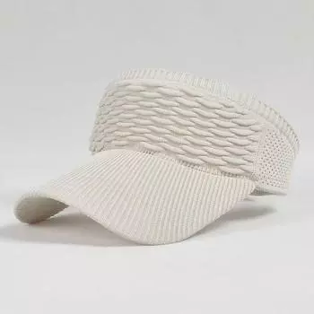 Summer Anti-Uv Sun Hat Women Empty Top Hat Travel Beach Outdoor Sports Visor Cap Knitted Baseball Hat бежевый