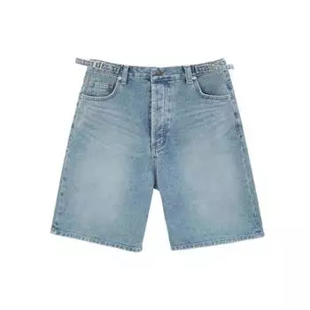 Summer Asif-calie24 Winter Golden Court Same Street Style Washed Distressed Straight Denim Shorts Denim color S