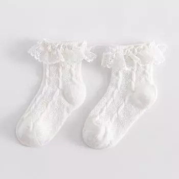 Summer Baby Socks Combed Cotton Mesh Lace Short Socks for Girls 0-1years