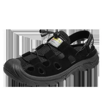 Summer bag head sandals men wear beach cool slippers mesh hollow sports hole slippers men s beach shoes 39