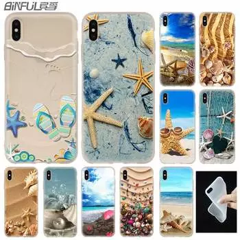 Summer Beach Landscape Pattern Soft Silicone Case For iPhone 13 11 12 Pro X XS Max XR 6 6S 7 8 Plus SE 2020 Mini Cover 9 Etui iPhone 13