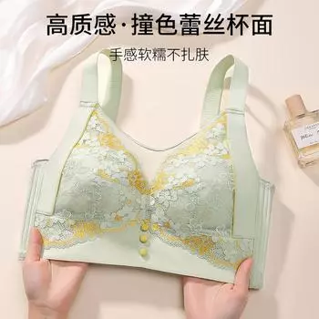 Summer big breasts show small tube top anti-light women s thin breathable gathering anti-sagging collection sub-breast bra large size 36/80BCD