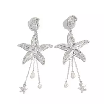 Summer Boho Beach Conch Imitation Pearl Drop Earrings for Women Tassel Piercing Earring Y2K Jewelry Accessories