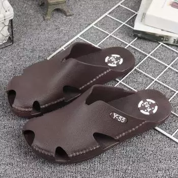 Summer Boys Hollow Personality Trend Wear Resistance Sandals Brown EUR45